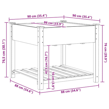 vidaXL Jardinière de jardin avec étagère Beige 60,5 x 60 x 76,5 cm