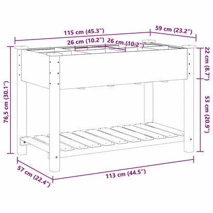 Garten-Pflanzgefäß mit Regal Beige 115 x 59 x 76,5 cm