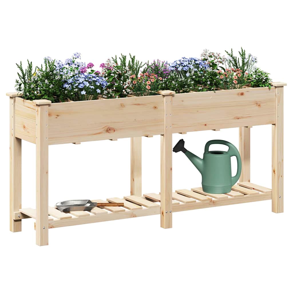 vidaXL Garten-Pflanzgefäß mit Regal Beige 161,5 x 45 x 76,5 cm