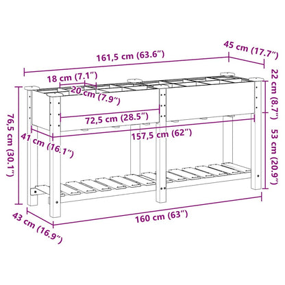 vidaXL Garten-Pflanzgefäß mit Regal Beige 161,5 x 45 x 76,5 cm