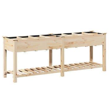 vidaXL Garten-Pflanzgefäß mit Regal Beige 203,5 x 53 x 76,5 cm