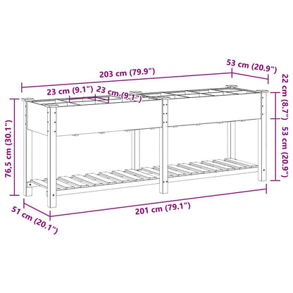 Garten-Pflanzgefäß mit Regal Beige 203,5 x 53 x 76,5 cm