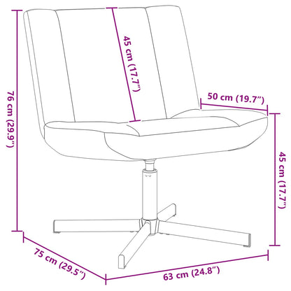 Drehstuhl Dunkelgrau 63 x 75 x 76 cm Schafsleder