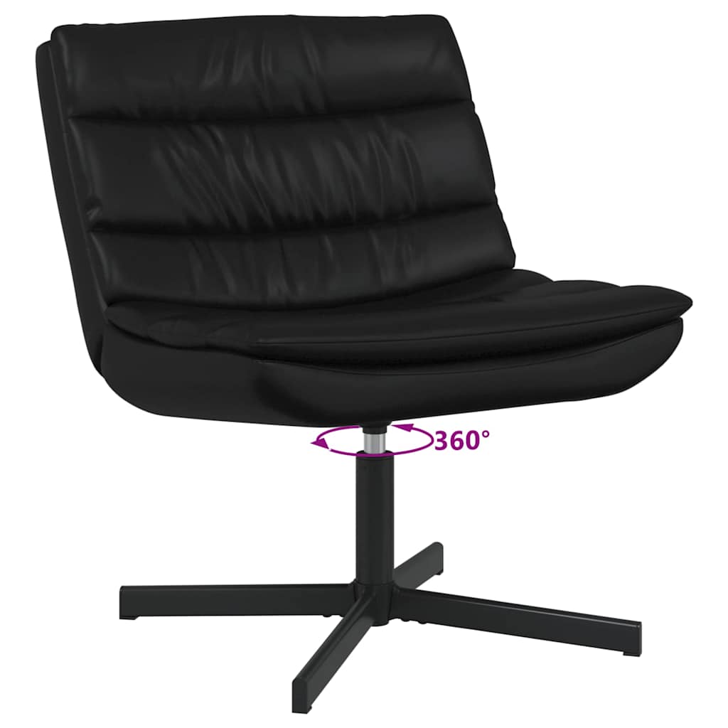 vidaXL Chaise pivotante Noir 63 x 75 x 76 cm Similicuir
