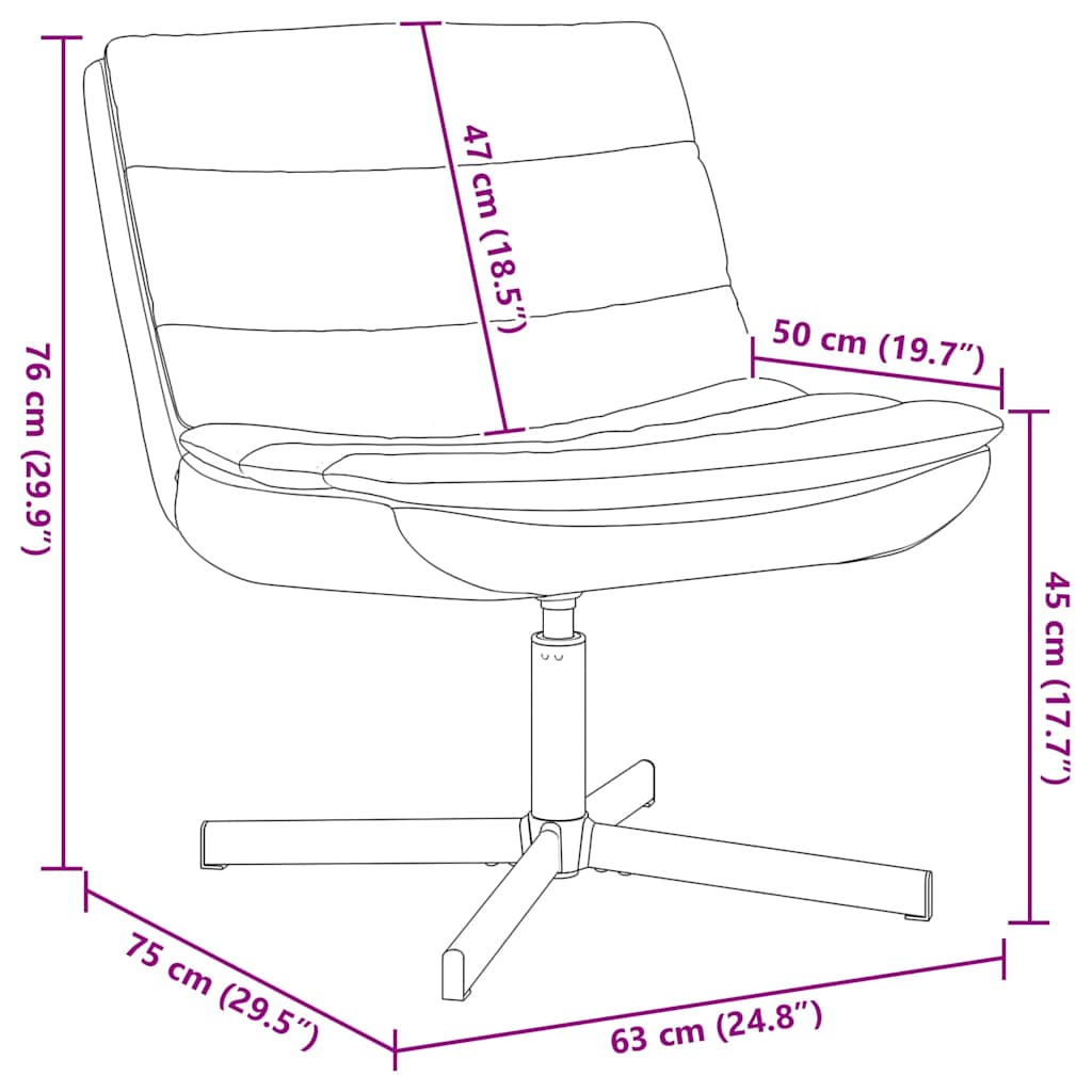 vidaXL Chaise pivotante Noir 63 x 75 x 76 cm Similicuir