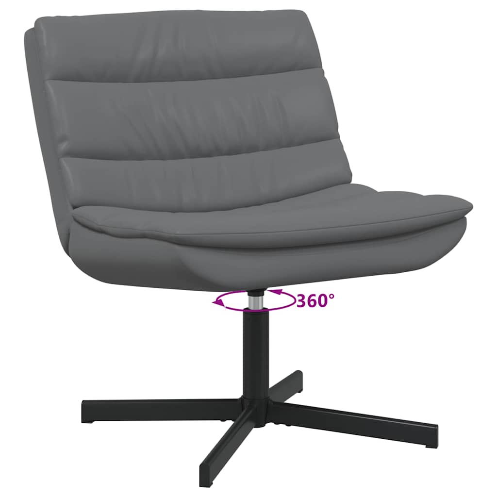 vidaXL Chaise pivotante Gris 63 x 75 x 76 cm PU