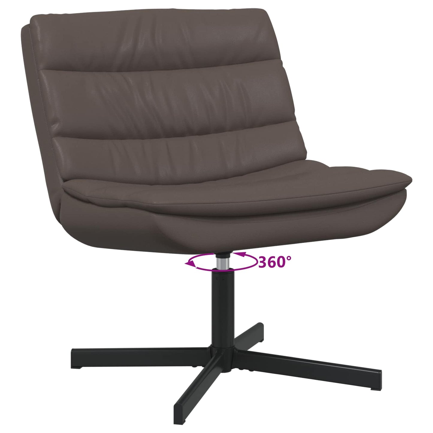 vidaXL Fauteuil pivotant marron 63 x 75 x 76 cm PU brillant