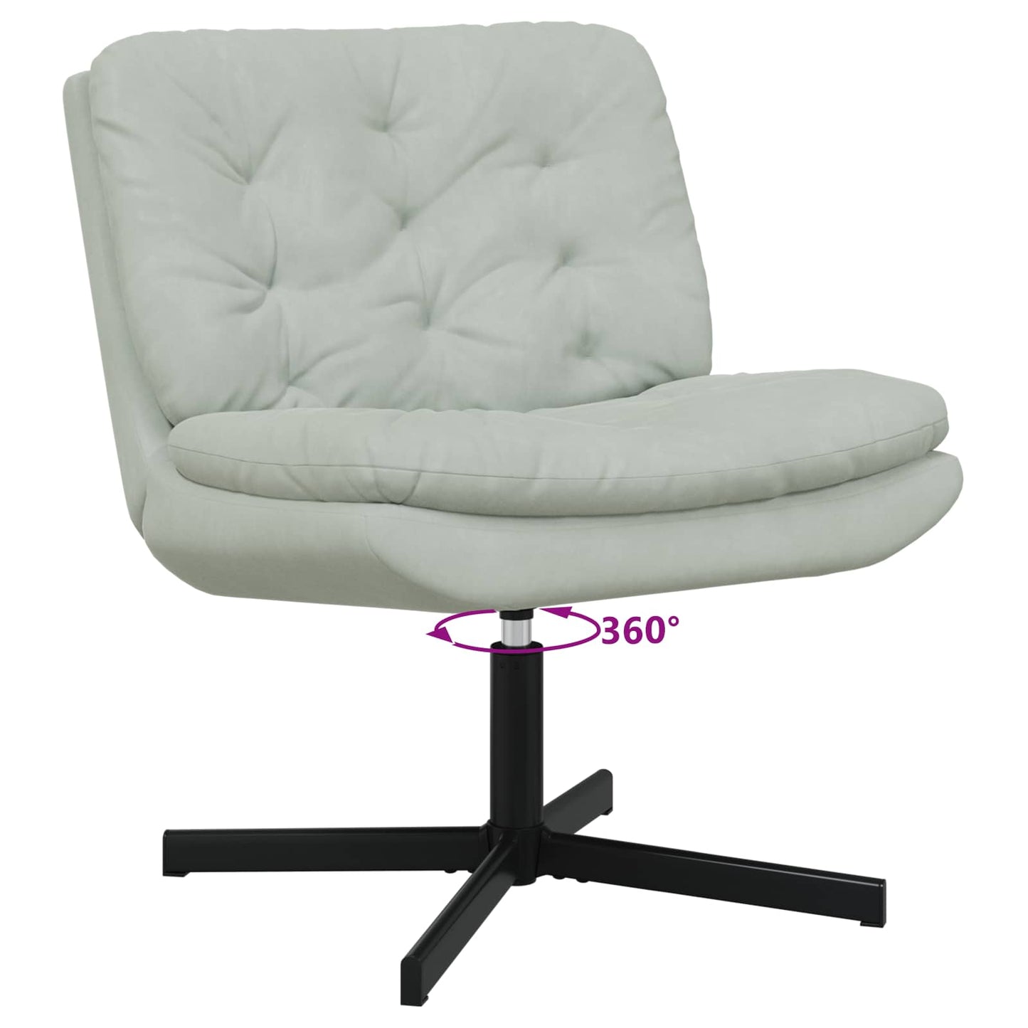 vidaXL Fauteuil pivotant relax Gris clair 63 x 75 x 76 cm Velours