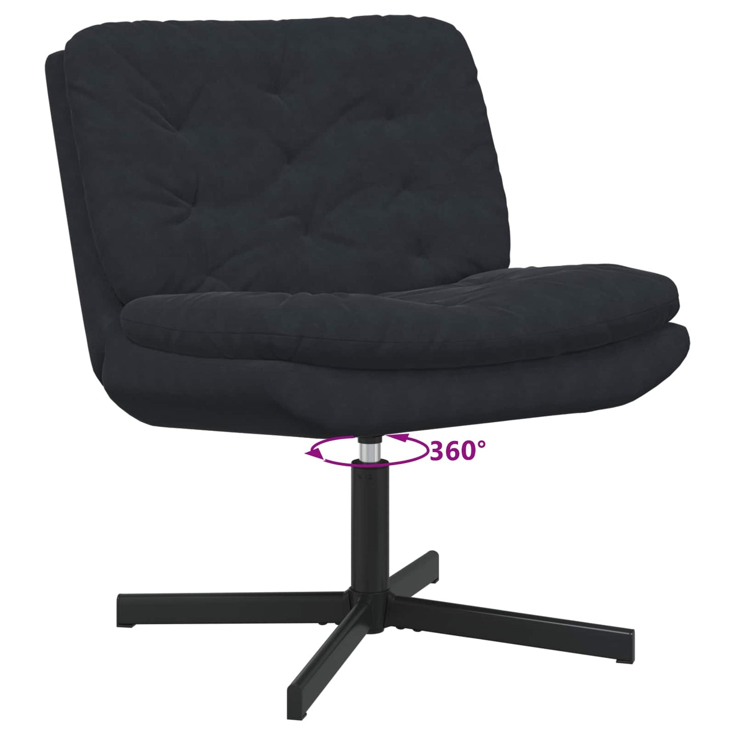 vidaXL Fauteuil pivotant relaxant noir 63 x 75 x 76 cm Velours
