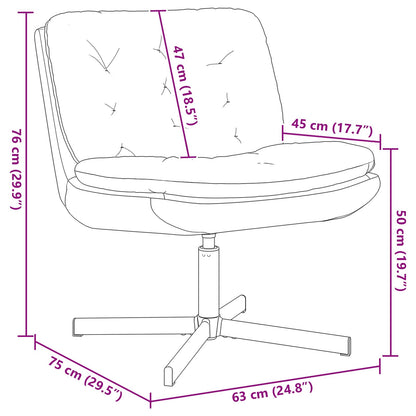 Drehender Entspannungsstuhl Creme 63 x 75 x 76 cm Samt