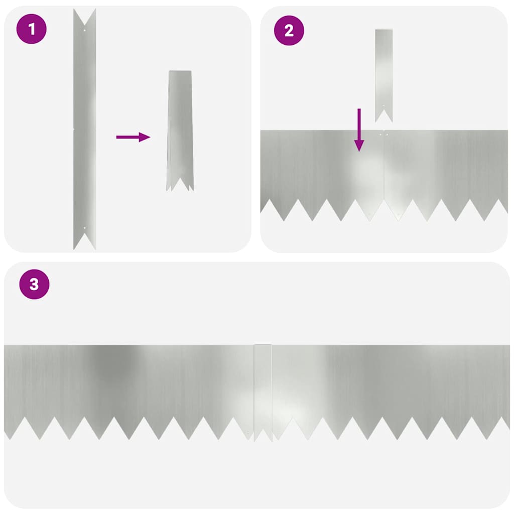 Raseneinfassung 50 pcs Silber 100 x 0,05 x 20 cm