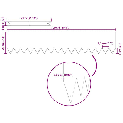 Raseneinfassung 50 pcs Silber 100 x 0,05 x 20 cm