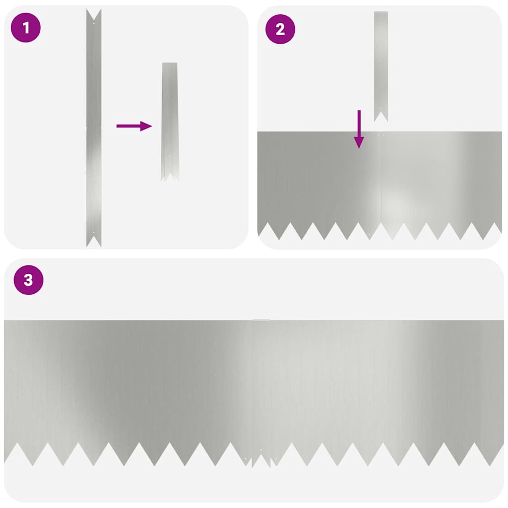 Raseneinfassung 50 pcs Silber 100 x 0,05 x 20 cm