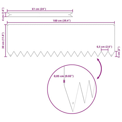 Raseneinfassung 50 pcs Silber 100 x 0,05 x 20 cm