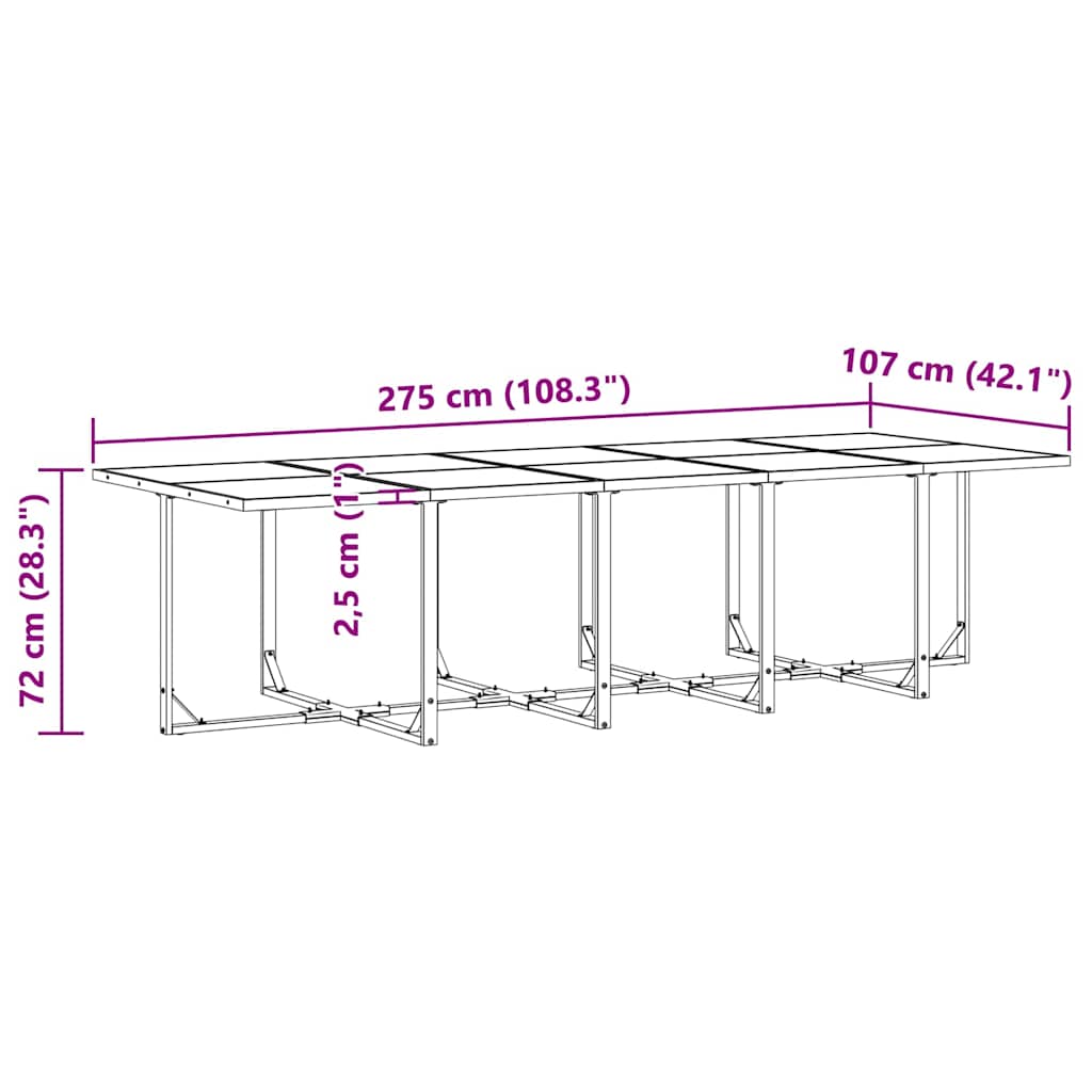 Garten Essgruppe 11 pcs Schwarz Stahl