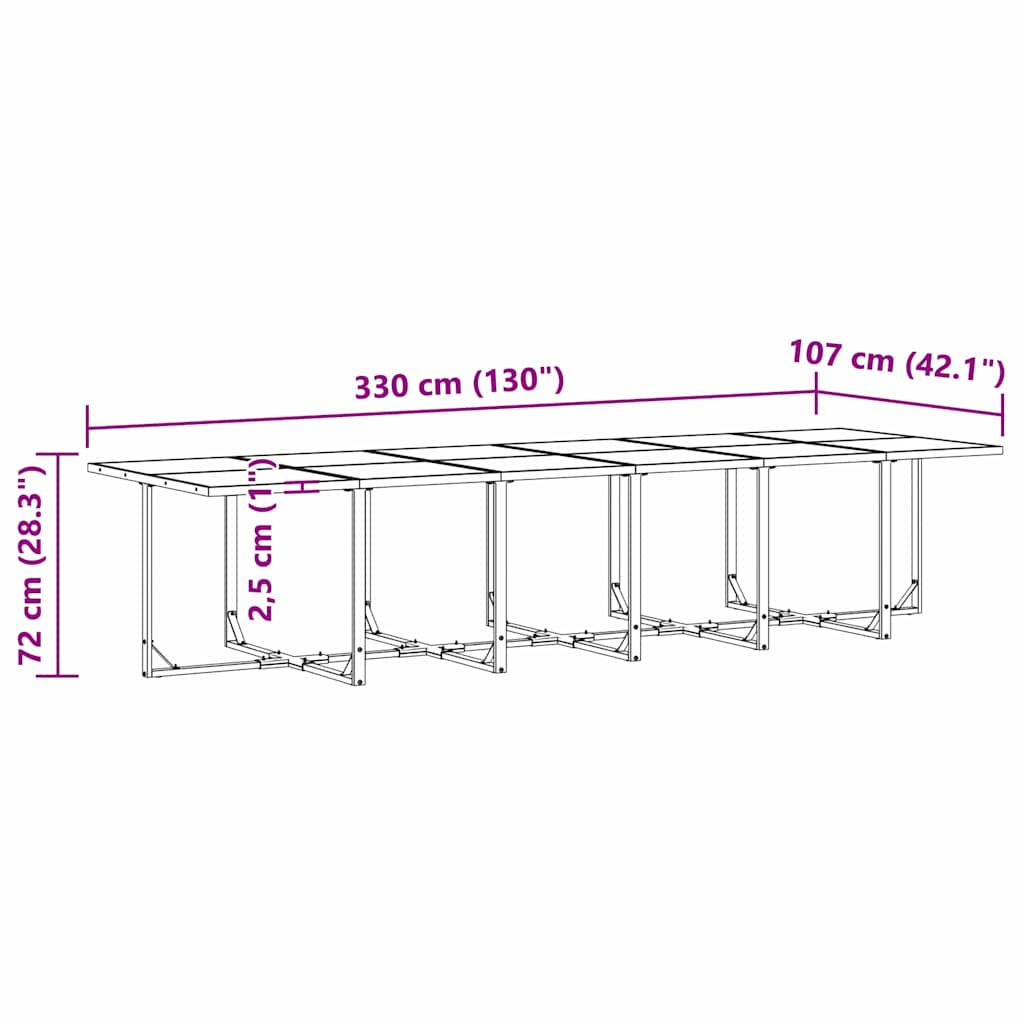 Garten Essgruppe 13 pcs Schwarz Stahl