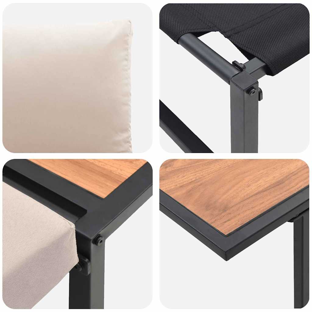 Garten Essgruppe 3 pcs Taupe Stahl