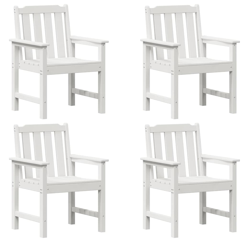 vidaXL Chaises de jardin 4 pcs Blanc 65,5 x 59 x 88 cm Polyéthylène