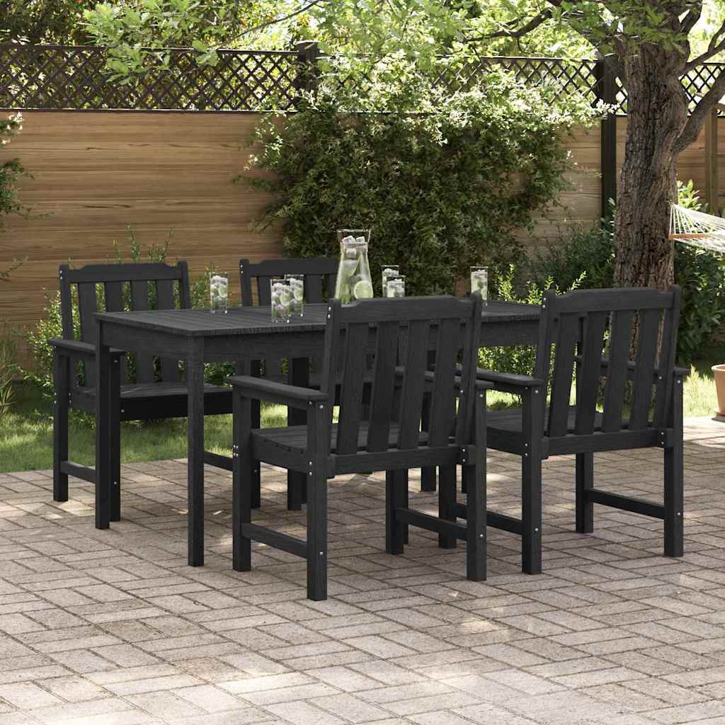 vidaXL Chaises de jardin 4 pcs Noir 65,5 x 59 x 88 cm Polyéthylène