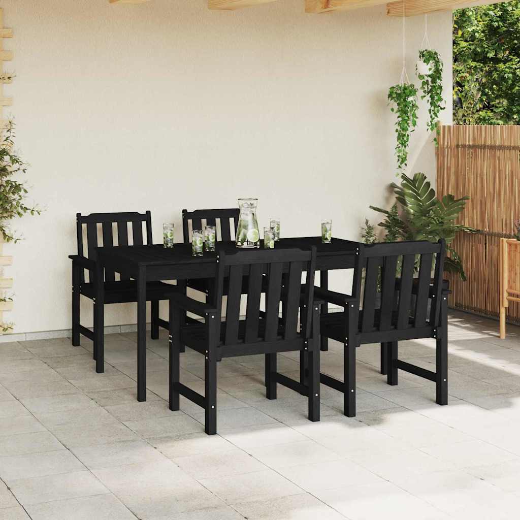 vidaXL Chaises de jardin 4 pcs Noir 65,5 x 59 x 88 cm Polyéthylène
