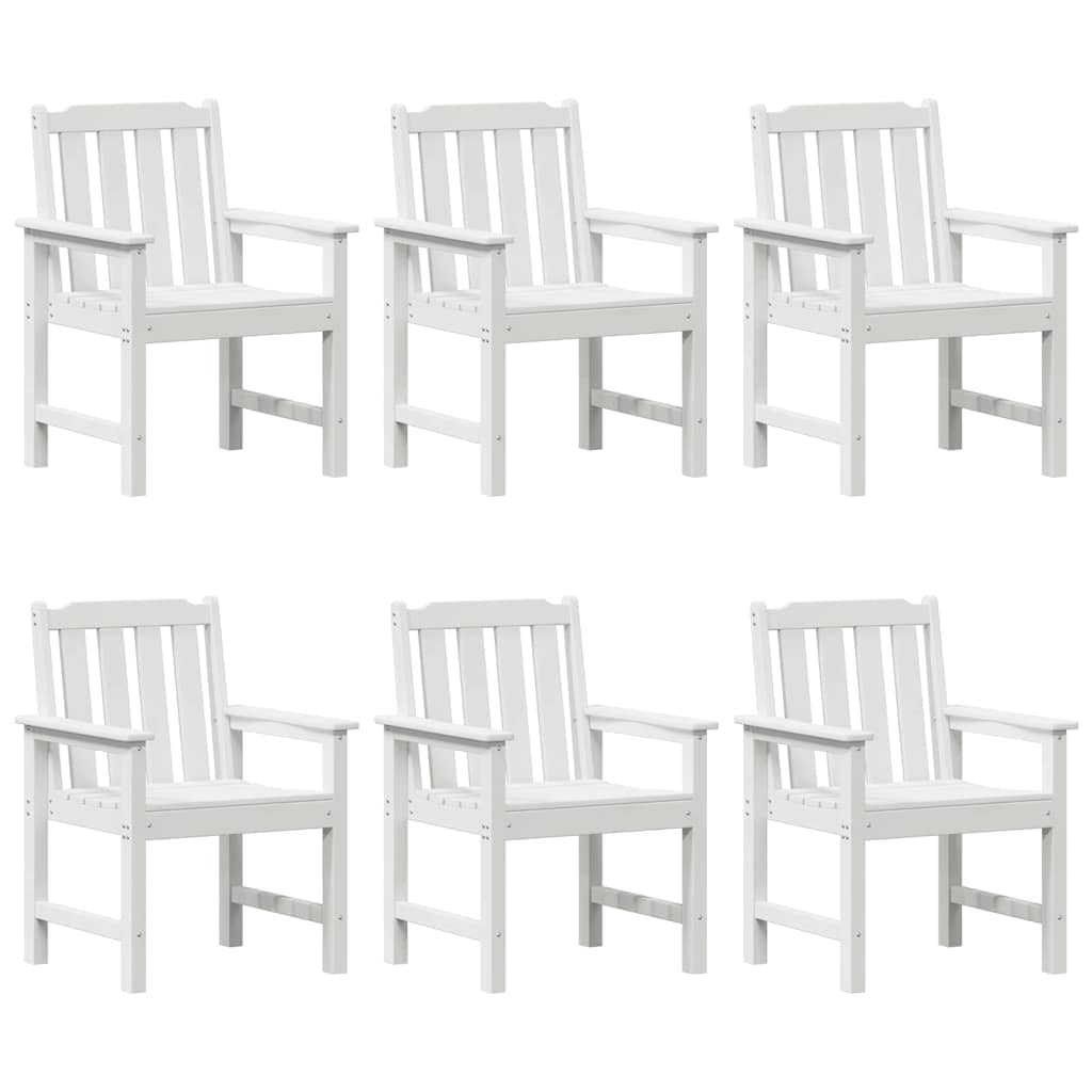 vidaXL Chaises de jardin 6 pcs Blanc 65,5 x 59 x 88 cm Polyéthylène