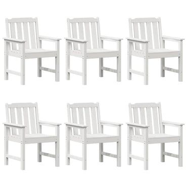 vidaXL Chaises de jardin 6 pcs Blanc 65,5 x 59 x 88 cm Polyéthylène