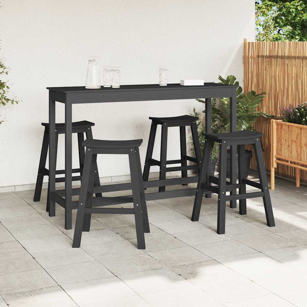 Garten Bar Set 4 pcs Schwarz HDPE