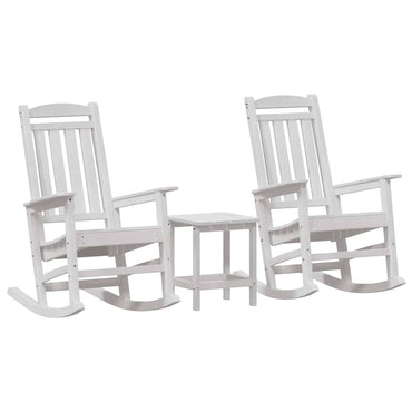 vidaXL Ensemble de 3 chaises à bascule blanc en polyéthylène