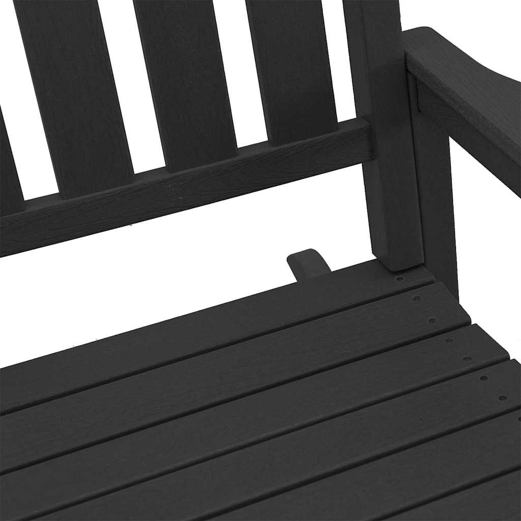 vidaXL Fauteuil à bascule 3 pcs Noir Polyéthylène