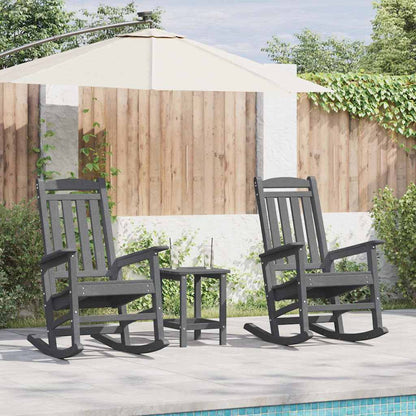 vidaXL Ensemble de 3 chaises à bascule de jardin Gris clair 38 x 38 x 46 cm