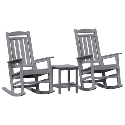 vidaXL Ensemble de 3 chaises à bascule de jardin Gris clair 38 x 38 x 46 cm
