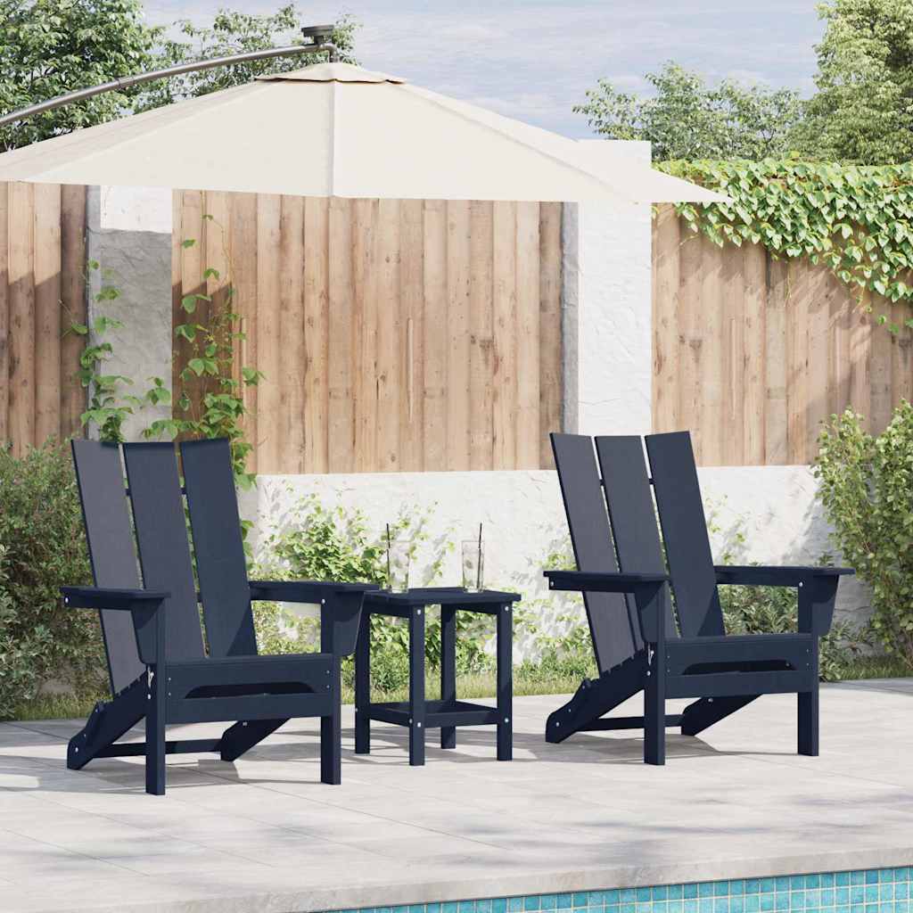 vidaXL Gartenstuhl 3 pcs Marineblau 80,5 x 74,5 x 92 cm Polyethylen
