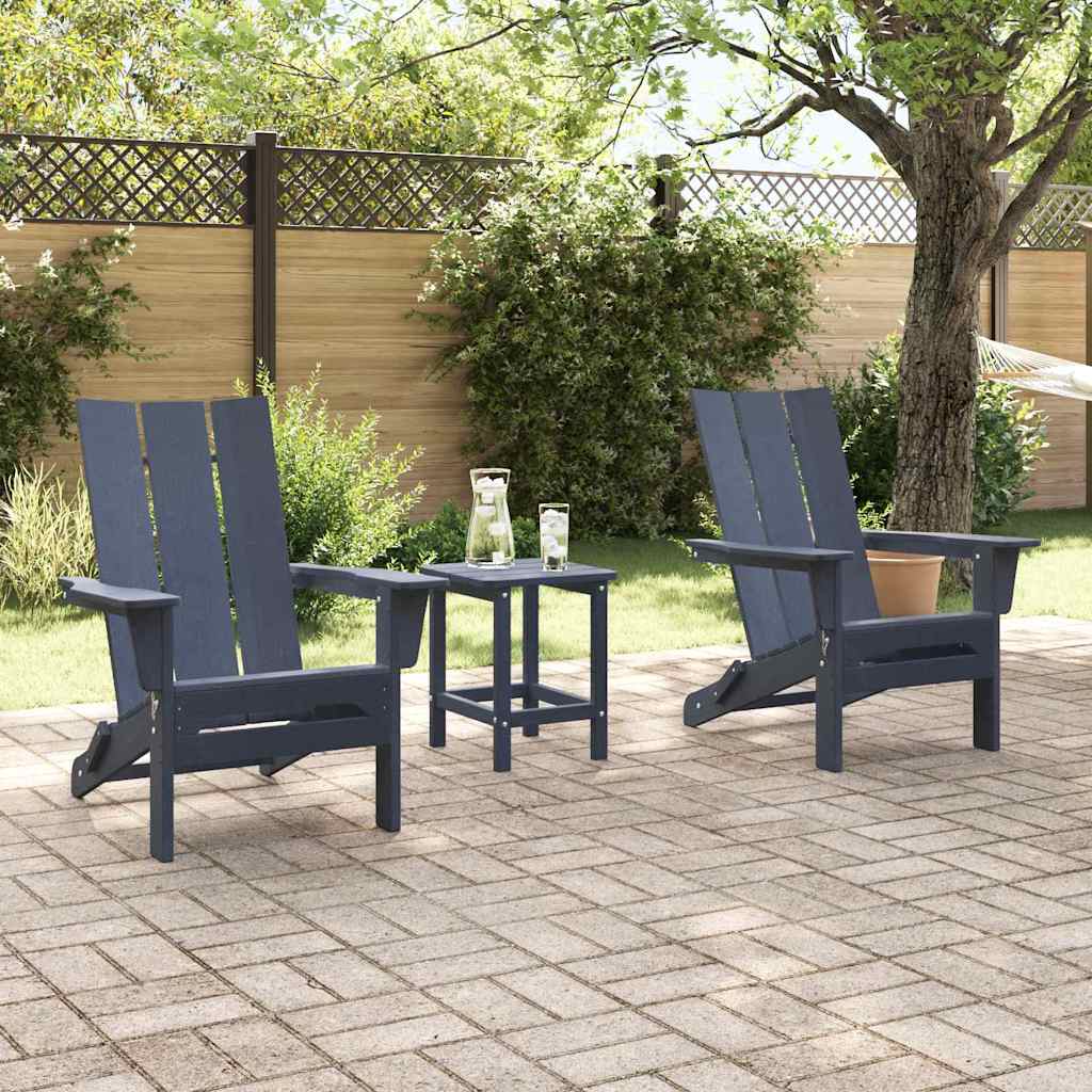 vidaXL Gartenstuhl 3 pcs Marineblau 80,5 x 74,5 x 92 cm Polyethylen