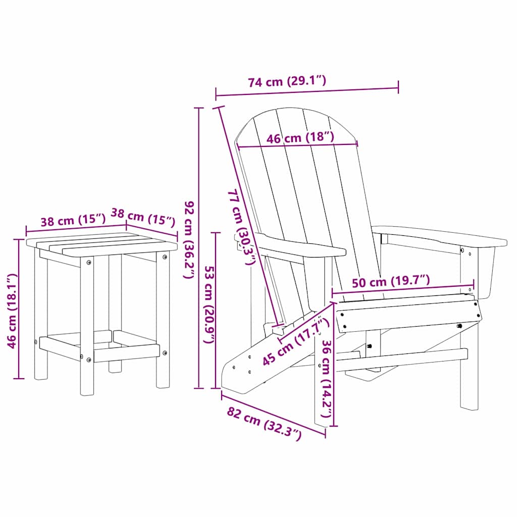 vidaXL Garten Lounge Möbel 3 pcs Hellgrau 38 x 38 x 46cm Plastik