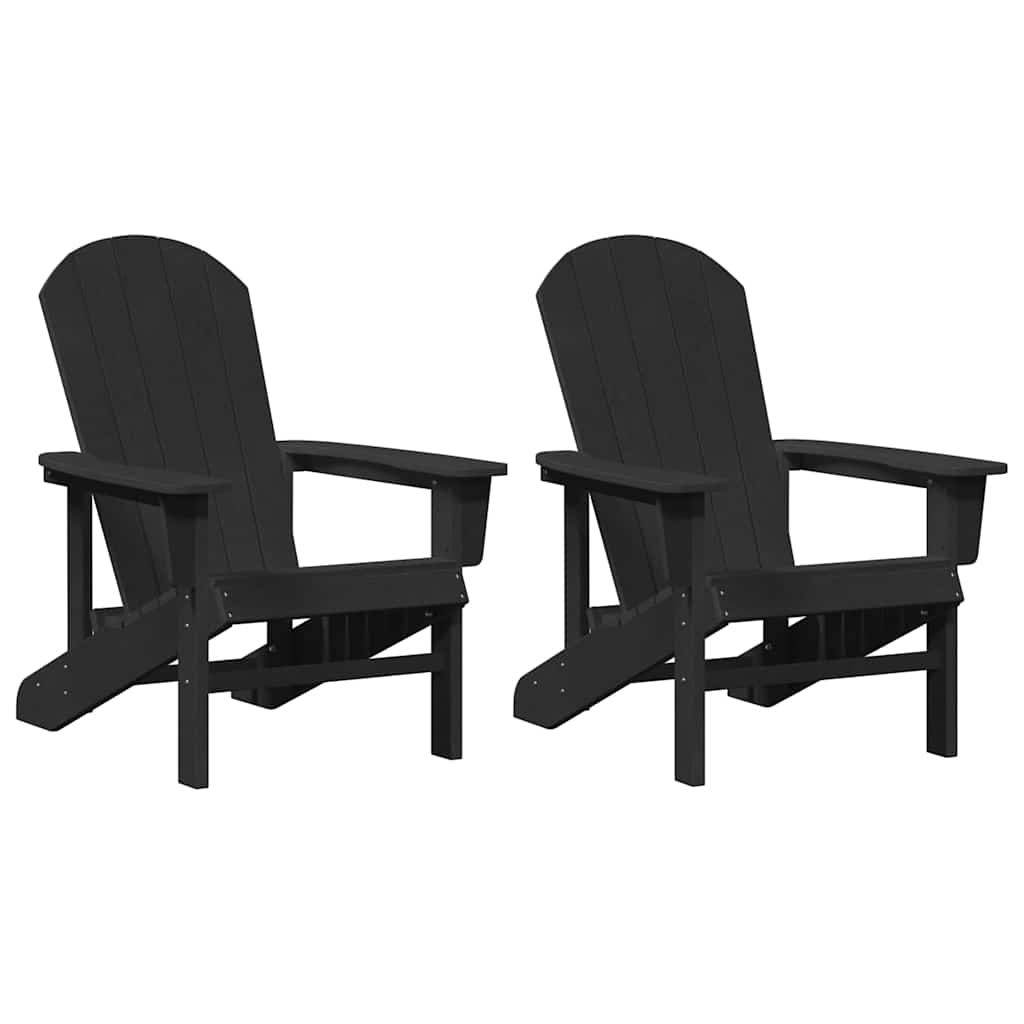 vidaXL Garten Lounge Möbel 2 pcs Schwarz 74 x 82 x 90cm Polyethylen