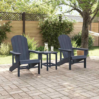 vidaXL Gartenstuhl 3 pcs Marineblau Polyethylen