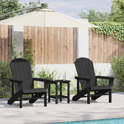 vidaXL Garten Lounge Möbel 3 pcs Schwarz 38 x 38 x 46cm Polyethylen