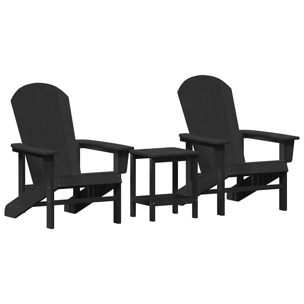 vidaXL Garten Lounge Möbel 3 pcs Schwarz 38 x 38 x 46cm Polyethylen