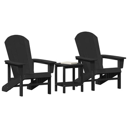 vidaXL Garten Lounge Möbel 3 pcs Schwarz 38 x 38 x 46cm Polyethylen