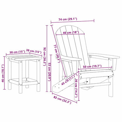 vidaXL Garten Lounge Möbel 3 pcs Hellgrau 38 x 38 x 46cm Polyethylen