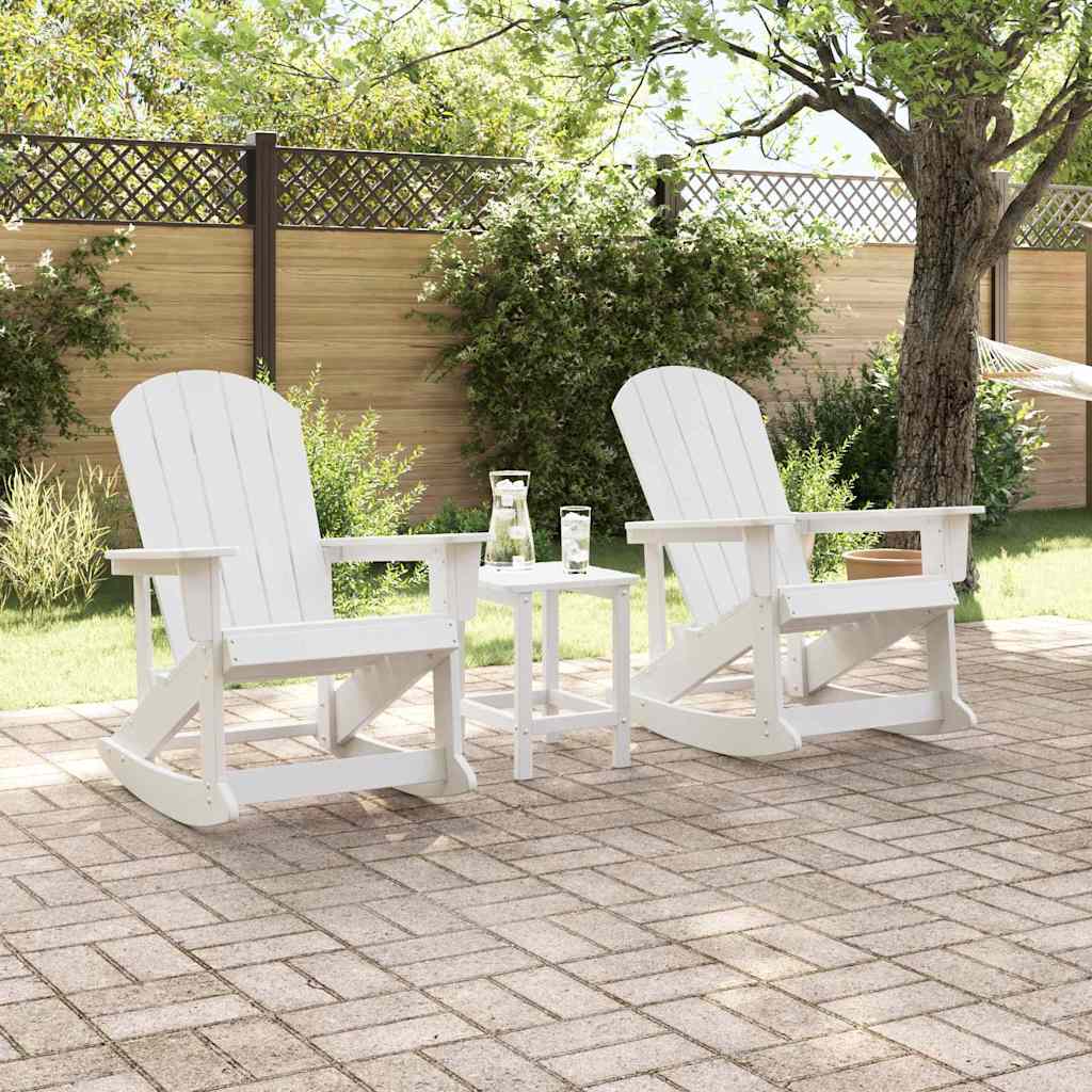 vidaXL Fauteuils à bascule Adirondack 2 pcs Blanc PEHD