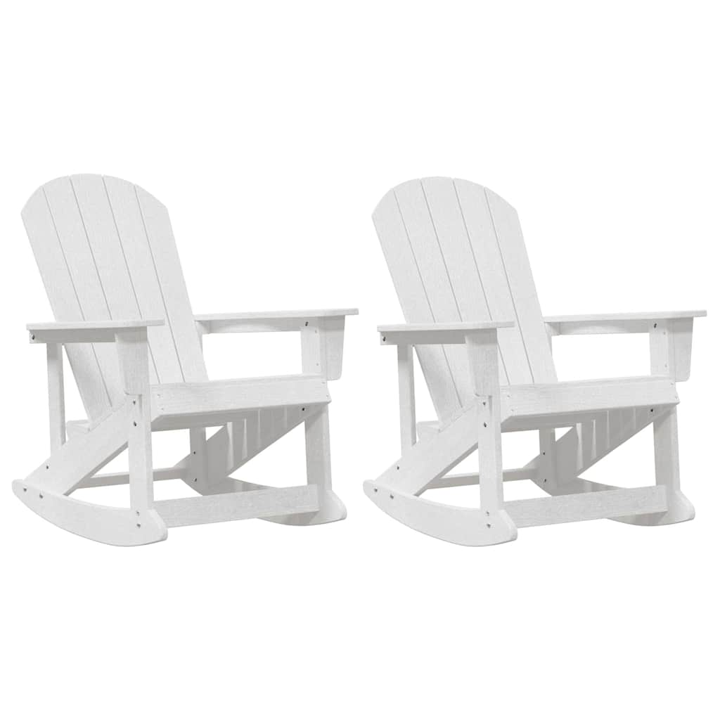 vidaXL Fauteuils à bascule Adirondack 2 pcs Blanc PEHD