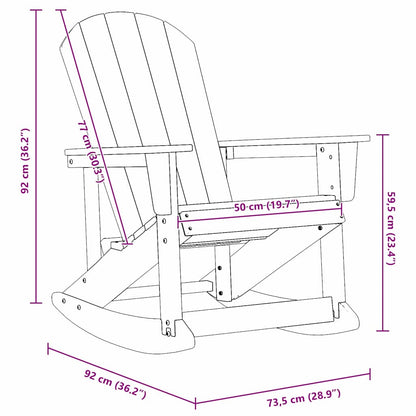vidaXL Fauteuils à bascule Adirondack 2 pcs Blanc PEHD