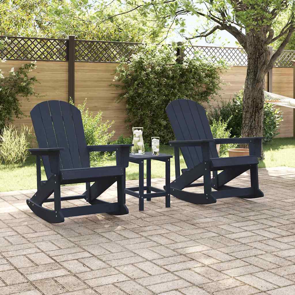 vidaXL Chaises à bascule Adirondack 2 pcs bleu marine PEHD