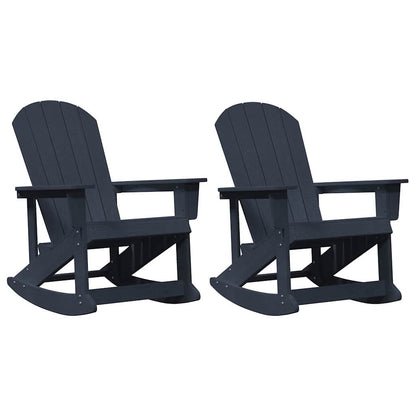 vidaXL Chaises à bascule Adirondack 2 pcs bleu marine PEHD