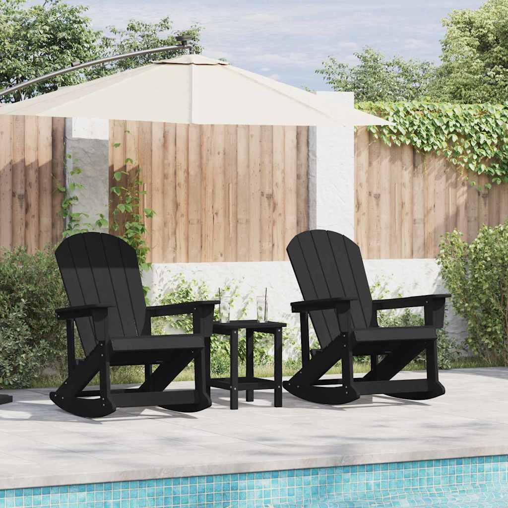 Adirondack Schaukelstühle 2 pcs Schwarz HDPE