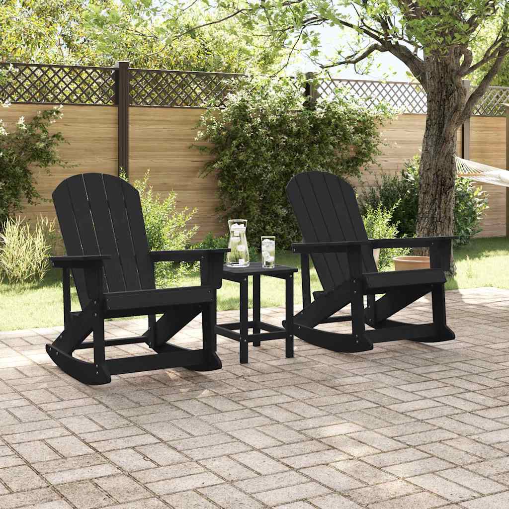 Adirondack Schaukelstühle 2 pcs Schwarz HDPE