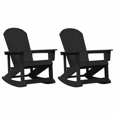 vidaXL Chaises à bascule Adirondack 2 pcs Noir PEHD