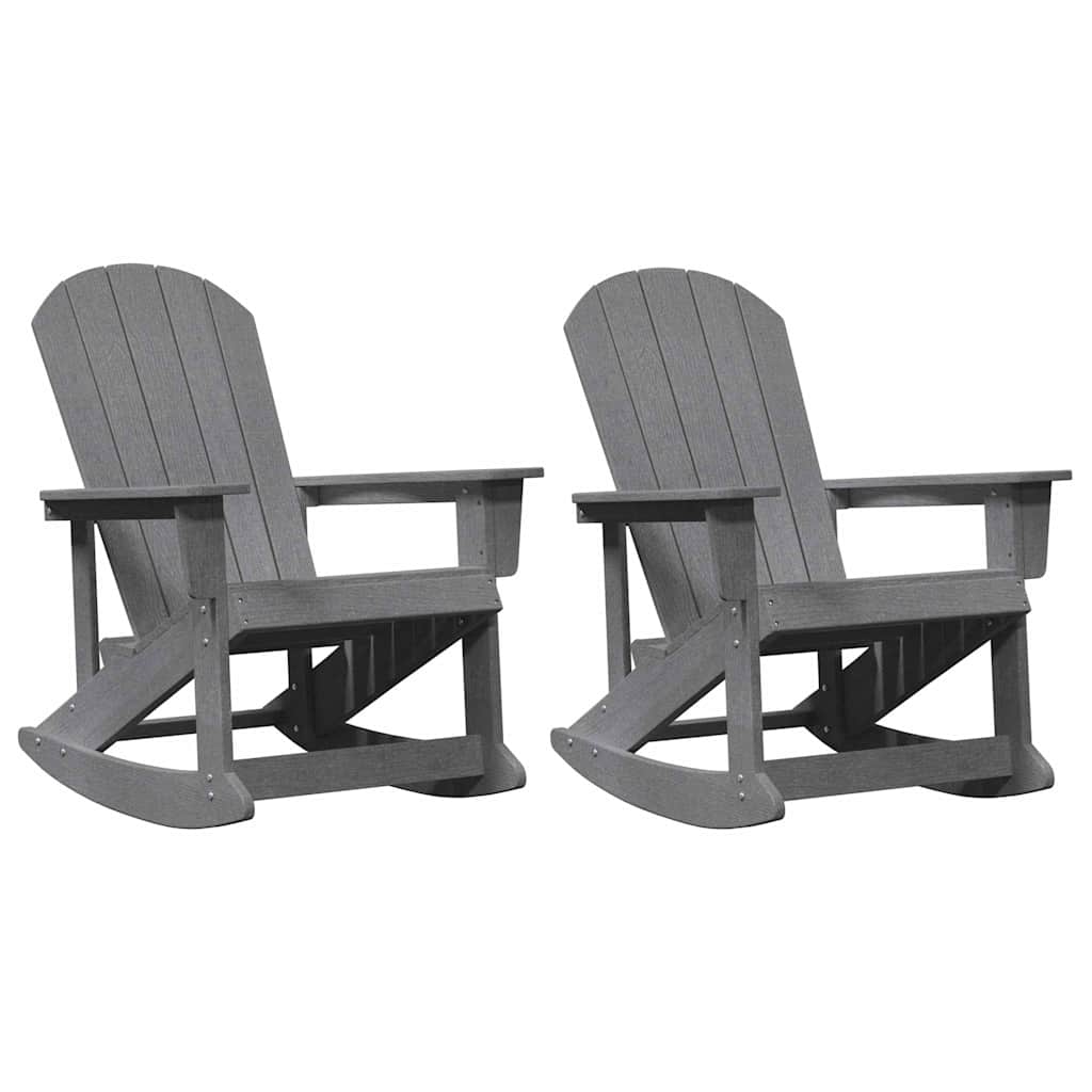 vidaXL Chaises à bascule Adirondack 2 pcs Gris clair HDPE