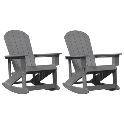 vidaXL Chaises à bascule Adirondack 2 pcs Gris clair HDPE